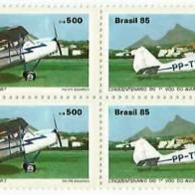 QC1491MINT - Cinquentenário do 1º Voo do Avião Muniz M-7 - 1985 - MINT