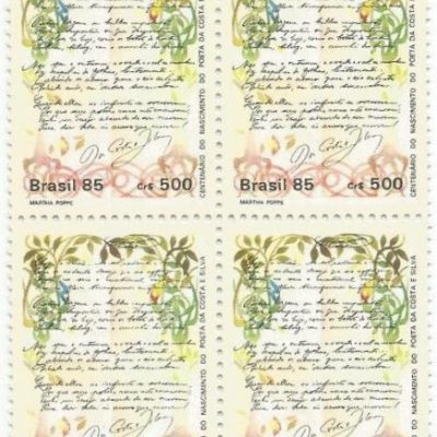 QC1505MINT - CENTENÁRIO DO NASCIMENTO DO POETA COSTA E SILVA - 1985 - MINT
