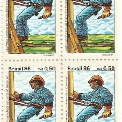 QC1516MINT - CAMPANHA NACIONAL DE PREVENÇÃO DE ACIDENTES DE TRABALHO - 1986 - MINT