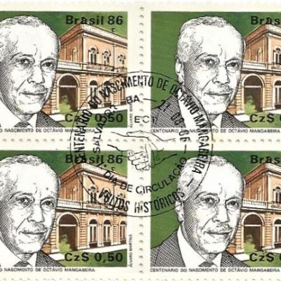 QC1519CBC - VULTOS HISTÓRICOS CENTENARIO DO NASCIMENTO DE OCTÁVIO MANGABEIRA - POLÍTICO (1886-1960) - 1986 - CBC