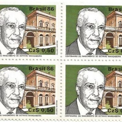 QC1519MINT - VULTOS HISTÓRICOS CENTENARIO DO NASCIMENTO DE OCTÁVIO MANGABEIRA - POLÍTICO - (1886-1960) - 1986 - MINT