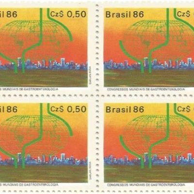 QC1520MINT - CONGRESSOS MUNDIAIS DE GASTROENTEROLOGIA - SÃO PAULO - 1986 - MINT