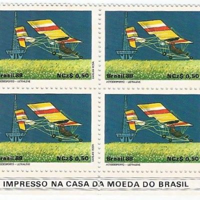 QC1636MINT - AERODESPORTO E 80 ANOS DO VOO DE ALBERTO SANTOS DUMOND NO AEROPLANO "DEMOISELLE"  - 1989 - MINT