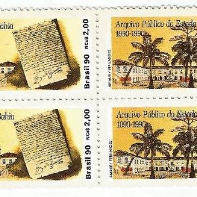 QC1664MINT - CENTENÁRIO DO ARQUIVO PÚBLICO DO ESTADO DA BAHIA - 1990 - MINT