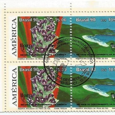 QC1706CBC - UPAEP 90 - 500 ANOS DO DESCOBRIMENTO DA AMÉRICA RESERVA BIOLÓGICA DA PRAIA DO SUL - 1990 - CBC