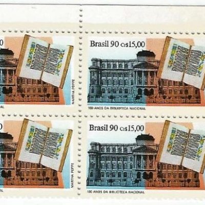QC1708MINT - LITERATURA BRASILEIRA 180 ANOS DA BIBLIOTECA NACIONAL (29/10/1810) - 1990 - MINT
