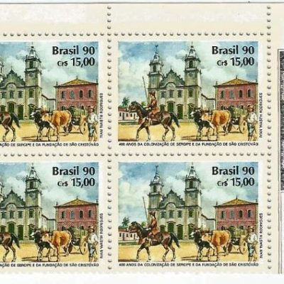 QC1717MINT - 400 ANOS DA COLONIZAÇÃO DE SERGIPE E DA FUNDAÇÃO DE SÃO CRISTOVÃO - 1990 - MINT