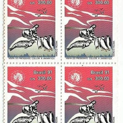 QC1725MINT - VISITA DO PRESIDENTE COLLOR À ANTÁRTICA - 1991 - MINT