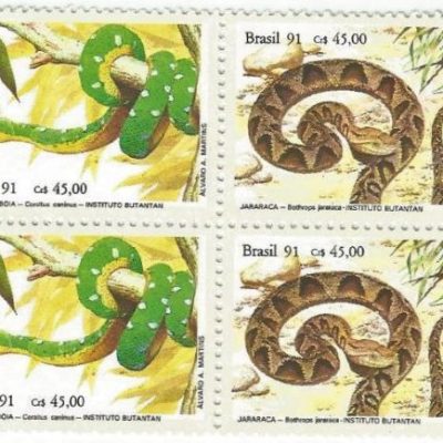 QC1737MINT - MUSEUS BRASILEIROS INSTITUTO BUTANTÃ (SP) E MUSEU NACIONAL (RJ) - 1991 - MINT