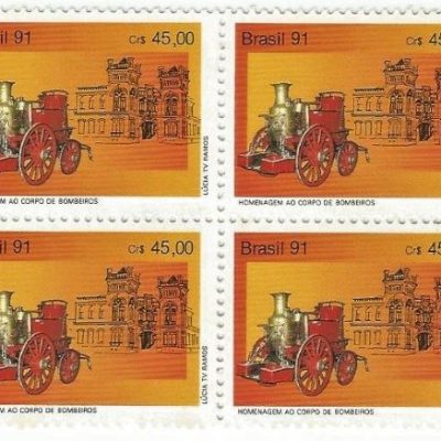 QC1741MINT - HOMENAGEM AO CORPO DE BOMBEIROS DE SANTOS - 1991 - MINT