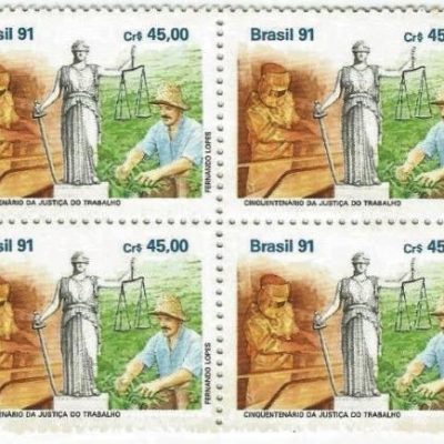 QC1744MINT - CINQUENTENÁRIO DA JUSTIÇA DO TRABALHO - 1991 - MINT