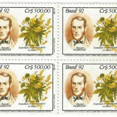 QC1794MINT - 170 ANOS DA EXPEDIÇÃO LANGSDORFF NO BRASIL (1821-1829) - CONFERÊNCIA DAS NAÇÕES UNIDAS SOBRE MEIO AMBIENTE E DESENVOLVIMENTO - 1992 - MINT