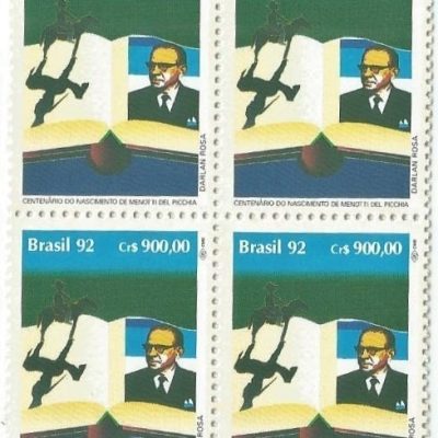 QC1820MINT - LITERATURA BRASILEIRA DIA DO LIVRO - CENTENÁRIO DO NASCIMENTO DE PAULO MENOTTI DEL PICCHIA, ESCRITOR (1892-1988) - 1992 - MINT
