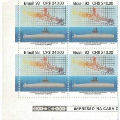 QC1877MINT - LANÇAMENTO DO "TAMOIO" PRIMEIRO SUBMARINO CONSTRUÍDO NO BRASIL - 1993 - MINT