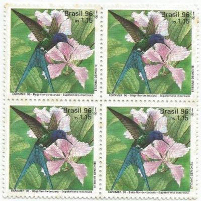 QC1995MINT - ESPAMER EXPOSIÇÃO FILATÉLICA INTERNACIONAL DA AMÉRICA, ESPANHA E PORTUGAL, EM SEVILHA - BEIJA FLORES - 1996 - MINT